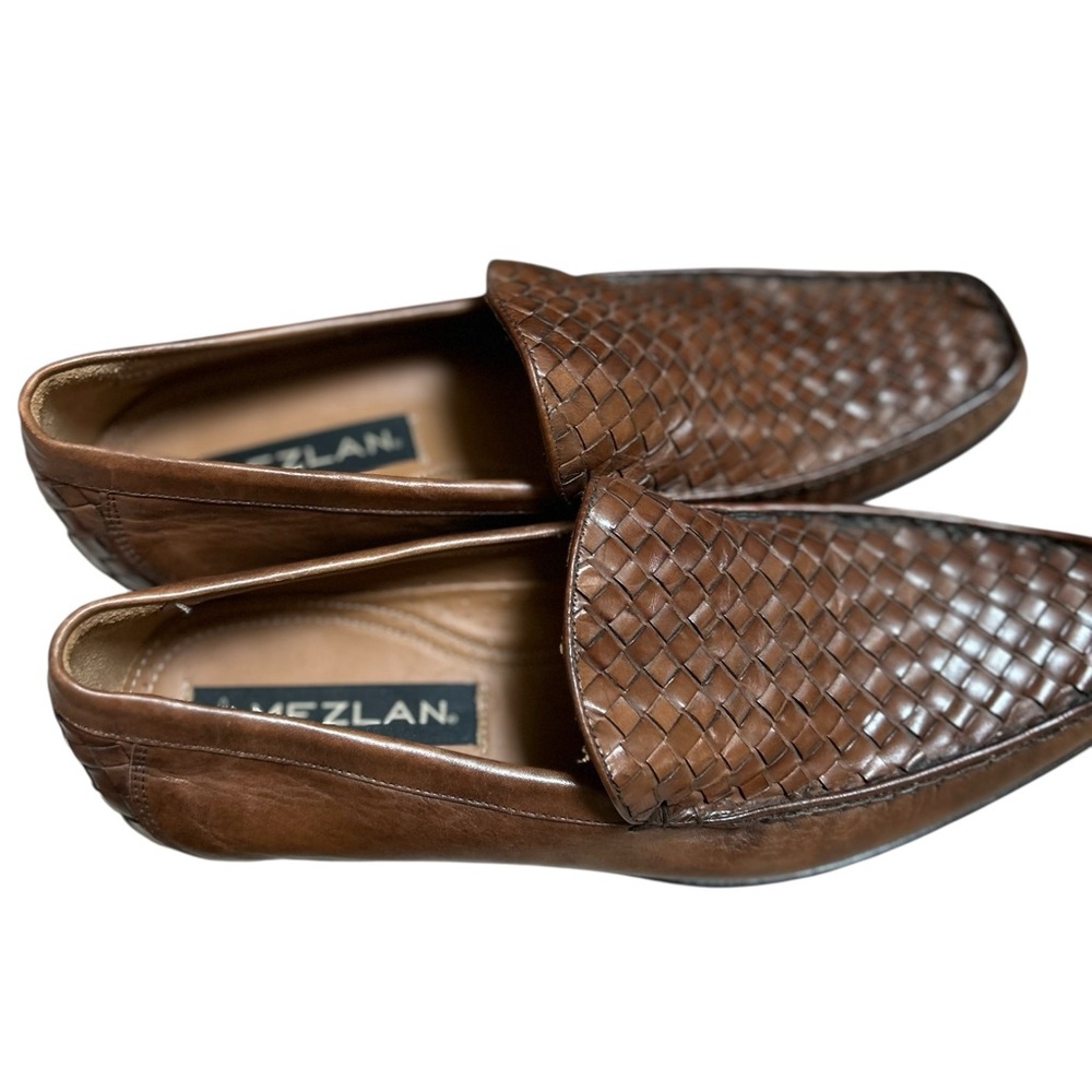Men’s Mezlan Brown Leather Loafers with Intricate Weaving 🆕 - Picture 3 of 12